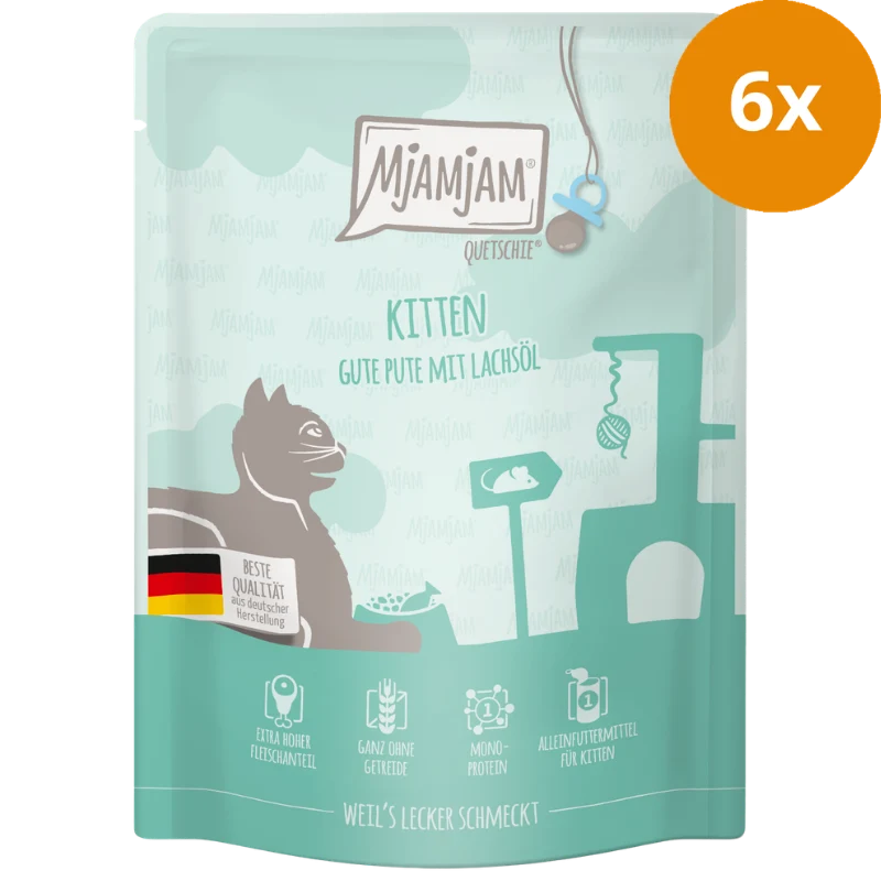 MjAMjAM Quetschie Kitten Pute mit Lachsöl 300 g