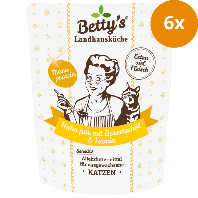 Bettys Landhausküche P.B. Katze Huhn pur mit Borretschöl 250 g