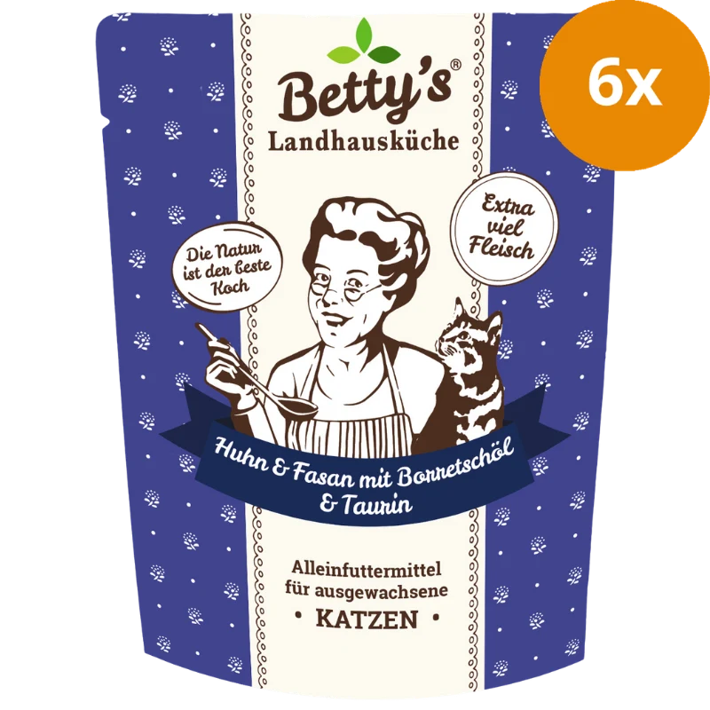 Bettys Landhausküche P.B. Katze Huhn & Fasan mit Borretschöl 250 g