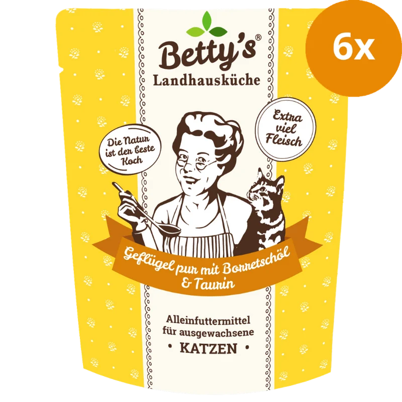 Bettys Landhausküche P.B. Katze Geflügel Pur mit Borretschöl 250 g