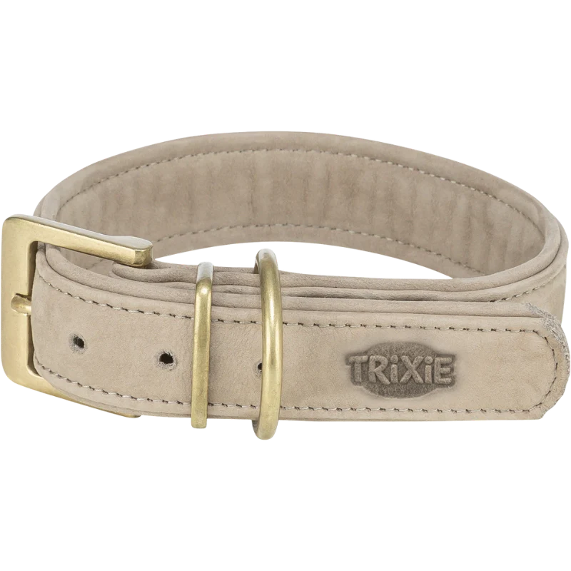 TRIXIE Pure Halsband, Leder extra breit