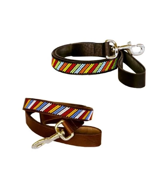 Huntlea Beaded Stripe Dog Lead