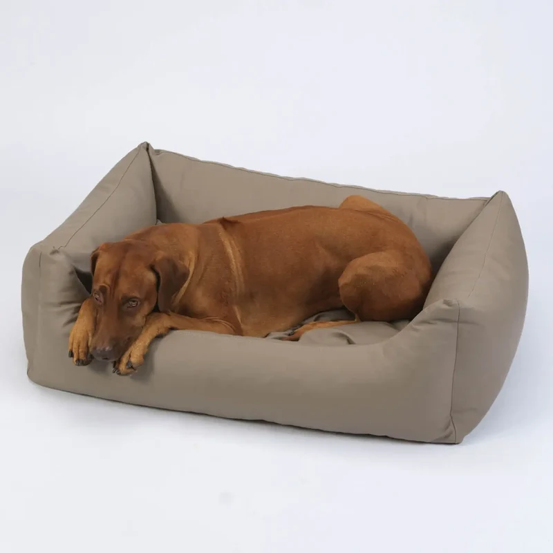 Hundebett Box Bett Saddle Kunstleder sand