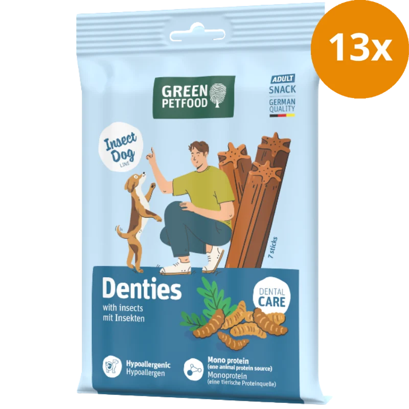 Green Petfood Dog Denties with Insects 180 g