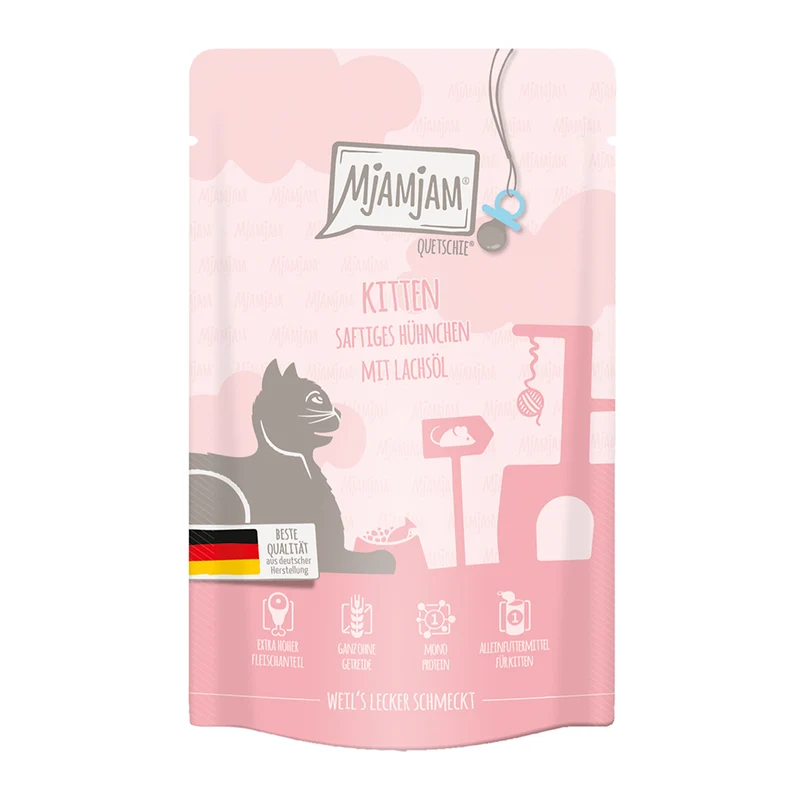 MjAMjAM Kitten saftiges Hühnchen mit Lachsöl 125g