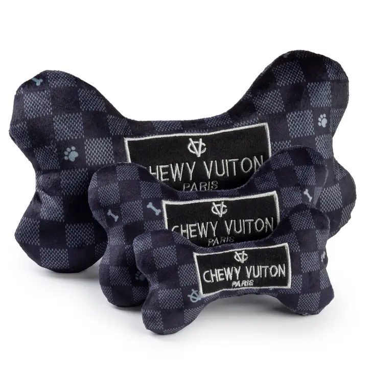 Chewy Vuiton Black Checker Knochen