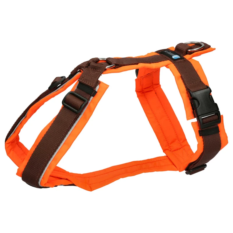 Hundegeschirr PROTECT Leuchtorange/Braun