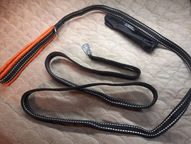 Happy Dog Leash – 2cm Wide with Reflective Stripes and Waste Bag Pocket