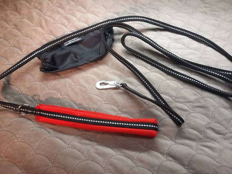 Happy Dog Leash – 1cm Wide with Reflective Stripes and Waste Bag Pocket