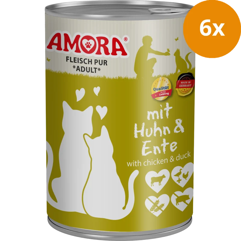 AMORA Fleisch Pur Adult Huhn & Ente 400 g