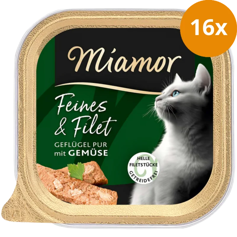 Miamor Schale Feines & Filet Geflügel Pur & Gemüse 100 g