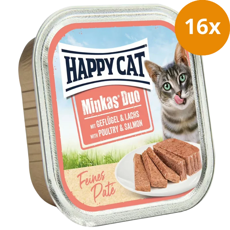 Happy Cat Minkas Schale Duo Geflügel & Lachs Paté 100 g