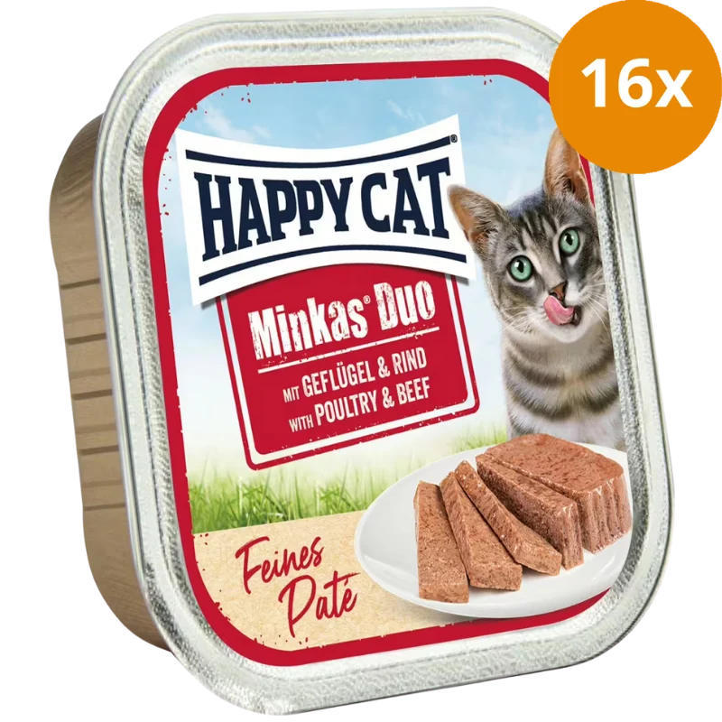 Happy Cat Minkas Schale Duo Geflügel & Rind Paté 100 g