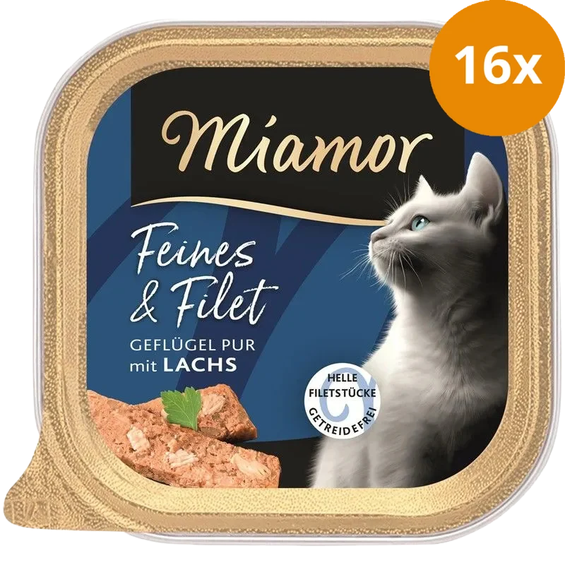 Miamor Schale Feines & Filet Geflügel Pur & Lachs