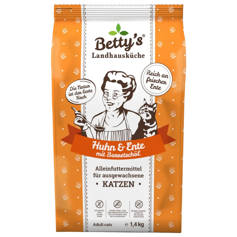Bettys Landhausküche Katze Adult Trocken Huhn & Ente