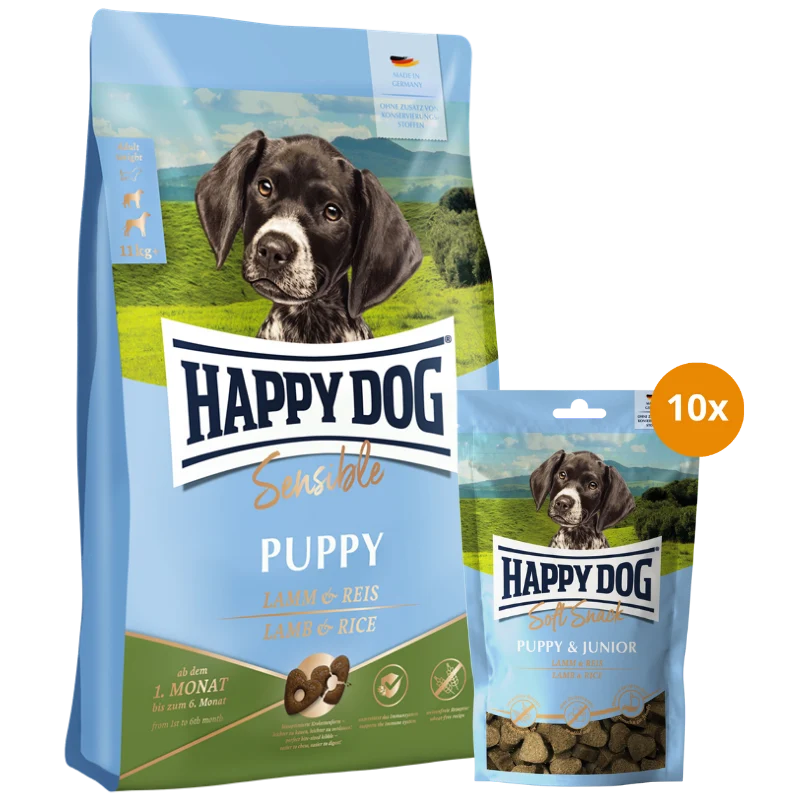 Kombipaket Happy Dog Puppy Lamm & Reis