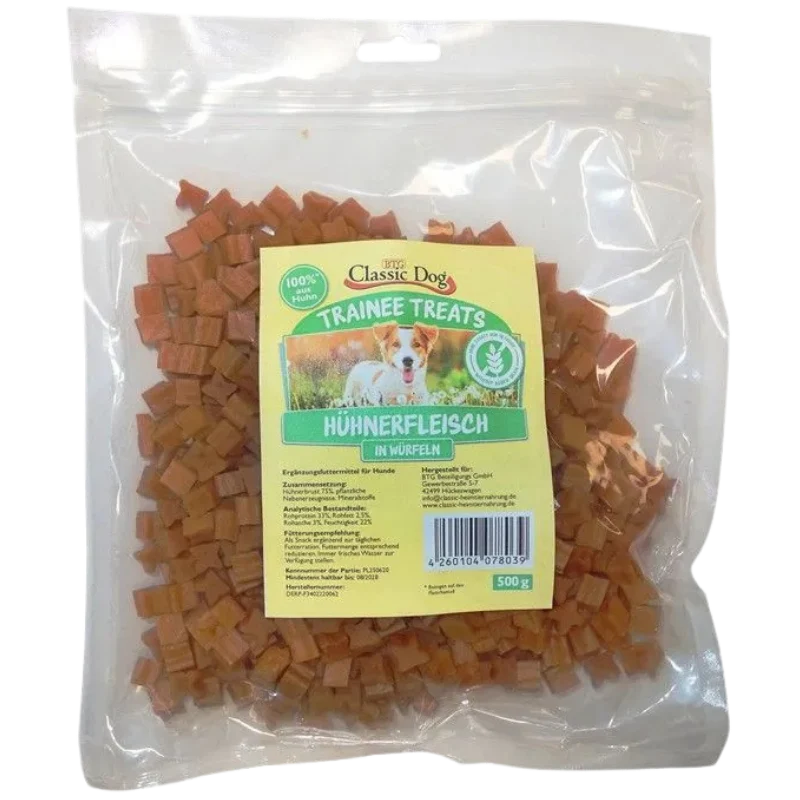 BTG Classic Dog Trainee Treats Hühnerfleischwürfel 500 g