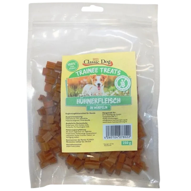 BTG Classic Dog Trainee Treats Hühnerfleischwürfel 250 g