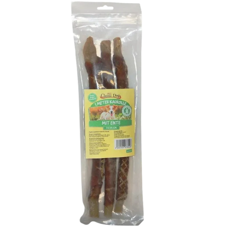BTG Classic Dog Snack 1m Kaurolle mit Ente 3 x 34 cm