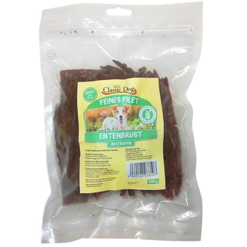 BTG Classic Dog Feines Filet Entenbruststreifen 500 g