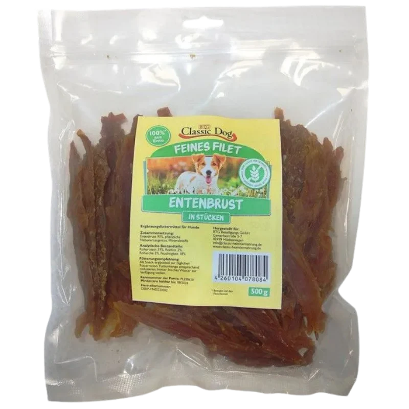 BTG Classic Dog Feines Filet Entenbrustfilets 500 g