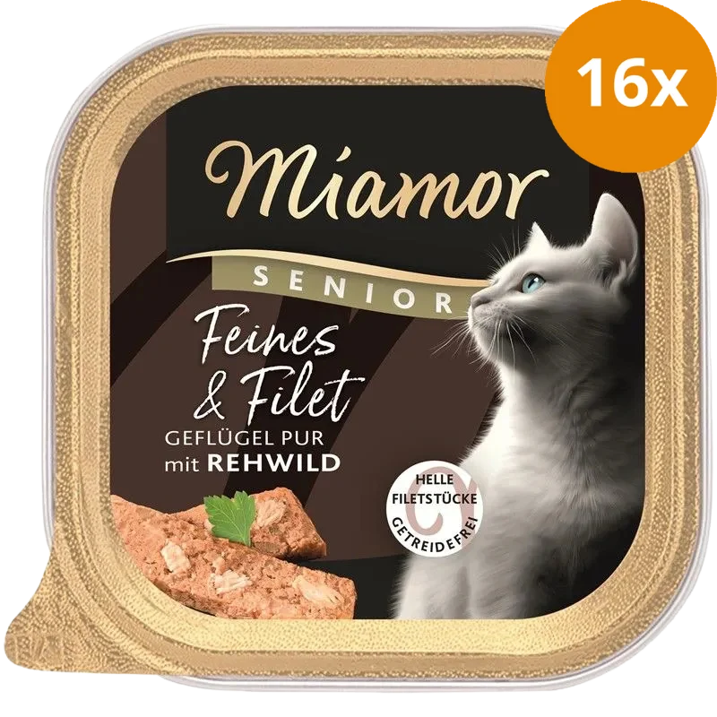 Miamor Schale Feines & Filet Senior Geflügel Pur & Rehwild