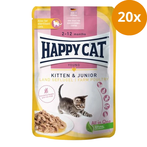 Happy Cat PB Young Meat in Sauce Kitten & Junior Land Geflügel 85 g