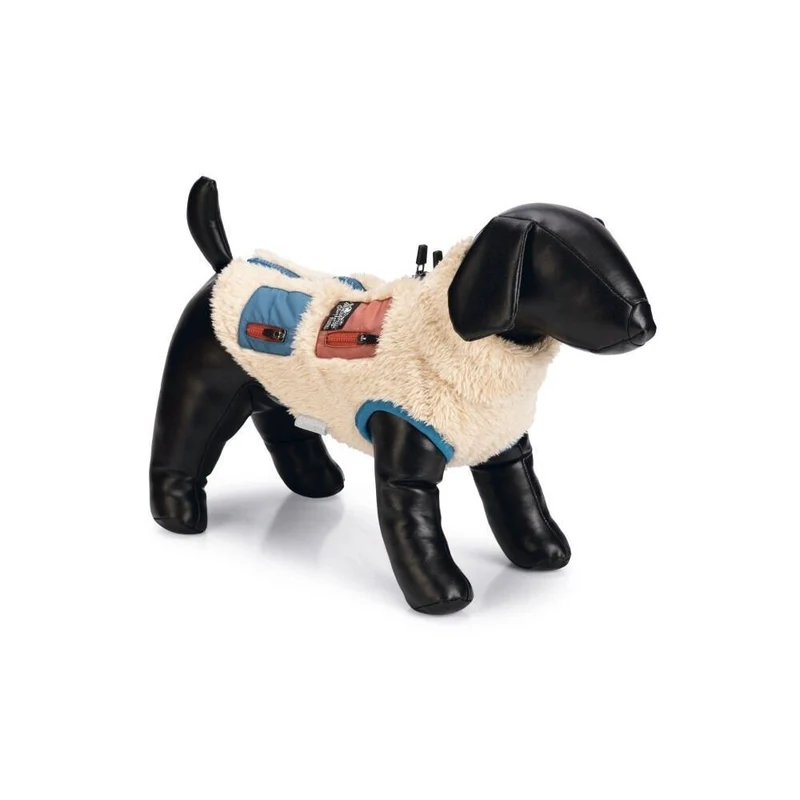 Beeztees Hundemantel Teddy – Weicher Teddystoff mit Taschen & Reißverschluss
