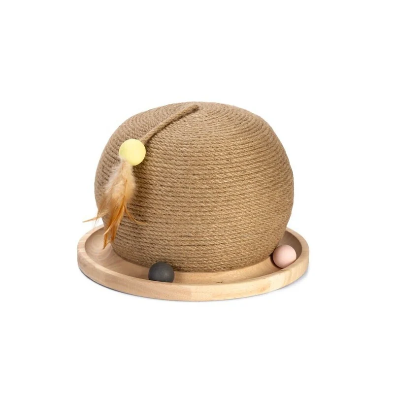Katzen Kratzball und Spielball Mila aus Holz