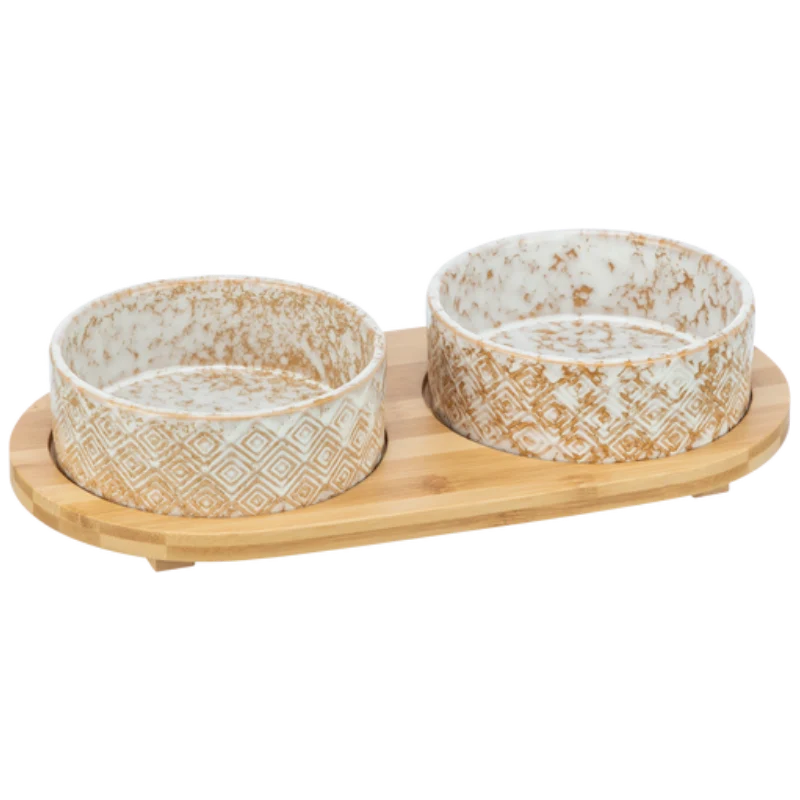 TRIXIE Napf-Set, Keramik/Bambus