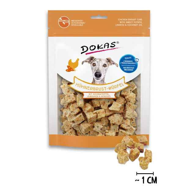 Dokas Hühnerbrust-Würfel mit Süßkartoffel, Leinsamen & Kokosöl