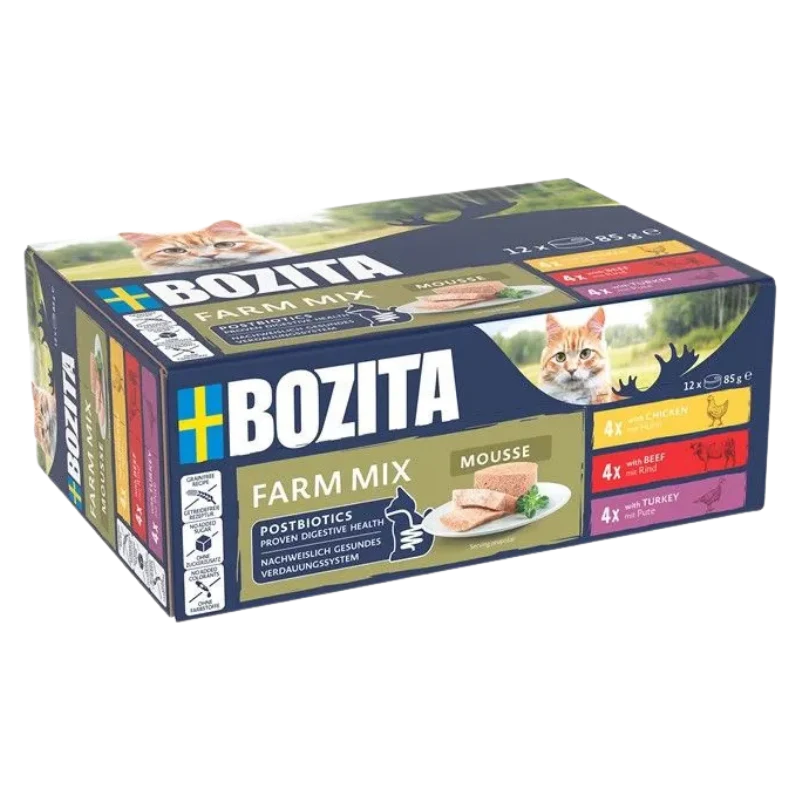 Bozita Cat Dose Mousse Mixed Farm 12x85g
