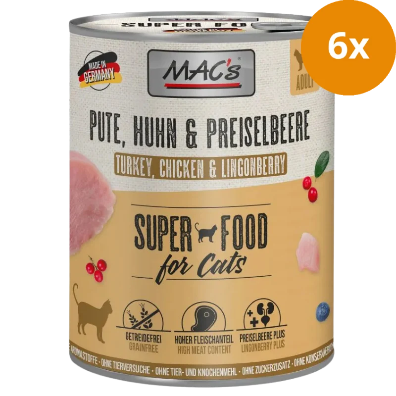 MAC's Cat Pute, Huhn & Preiselbeere 800 g