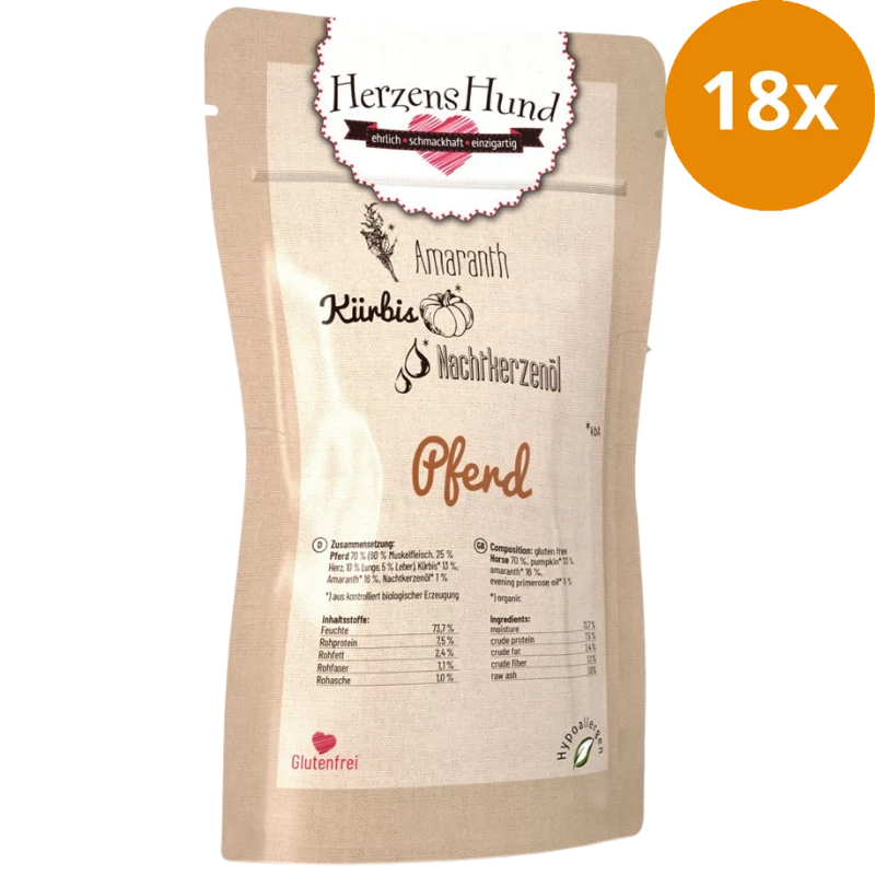 Herzenshund Pferd mit Kürbis 130 g