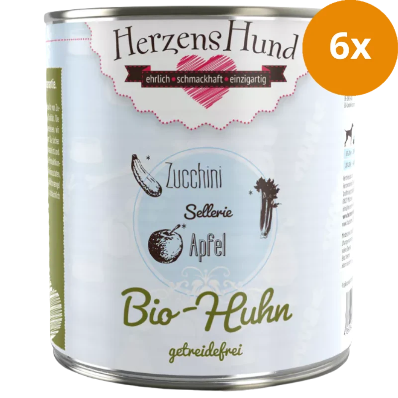 Herzenshund Bio-Huhn mit Bio-Zucchini getreidefrei 800 g
