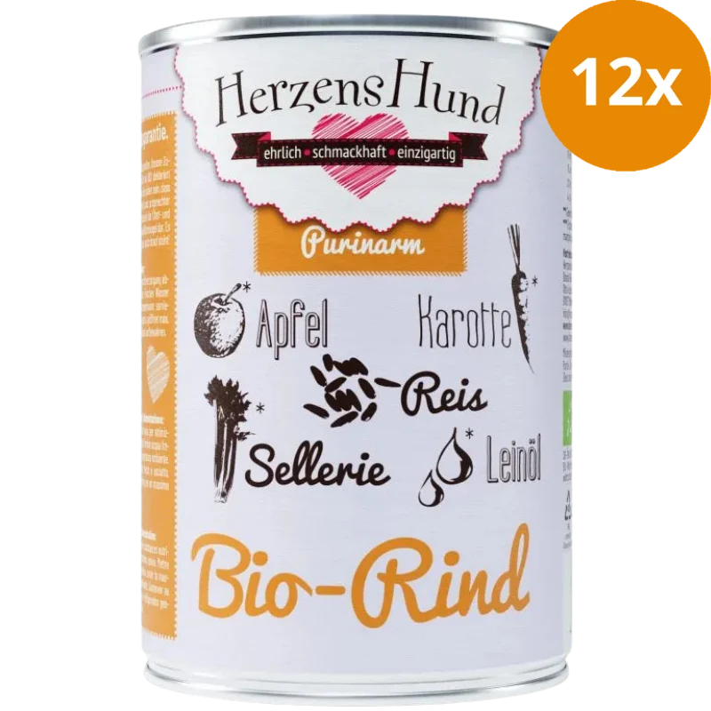 Herzenshund Bio-Rind mit Bio-Apfel 400g