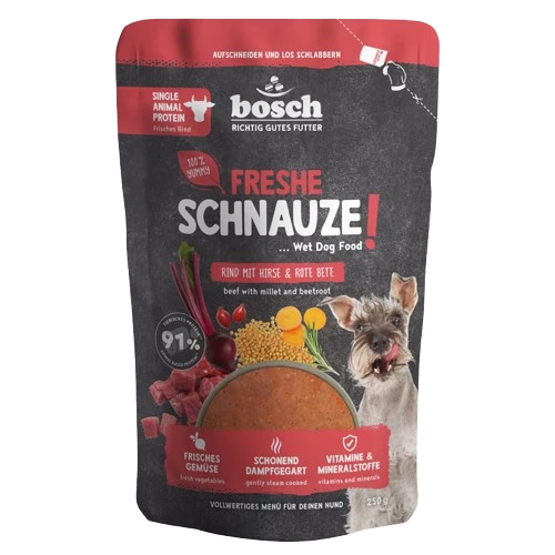 bosch Freshe Schnauze Nassfutter - Rind mit Hirse & Rote Bete 250 g