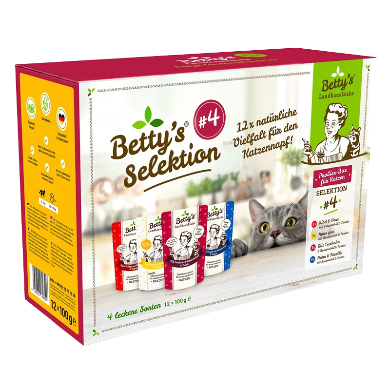 Bettys Landhausküche Katze Box Selektion #4 12x 100 g