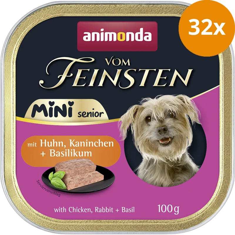 Animonda vom Feinsten Mini Senior mit Huhn, Kaninchen & Basilikum 100 g