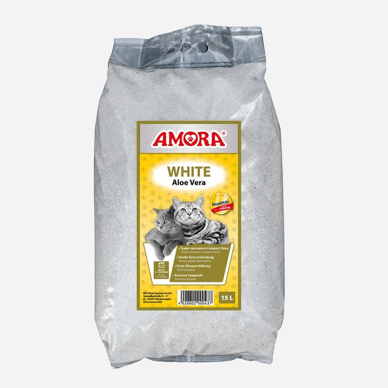 AMORA Katzenstreu White Compact Aloe Vera