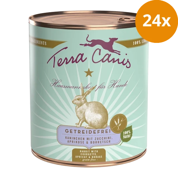 Terra Canis Menü Sensitive getreidefrei Kaninchen mit Zucchini, Aprikose 800 g