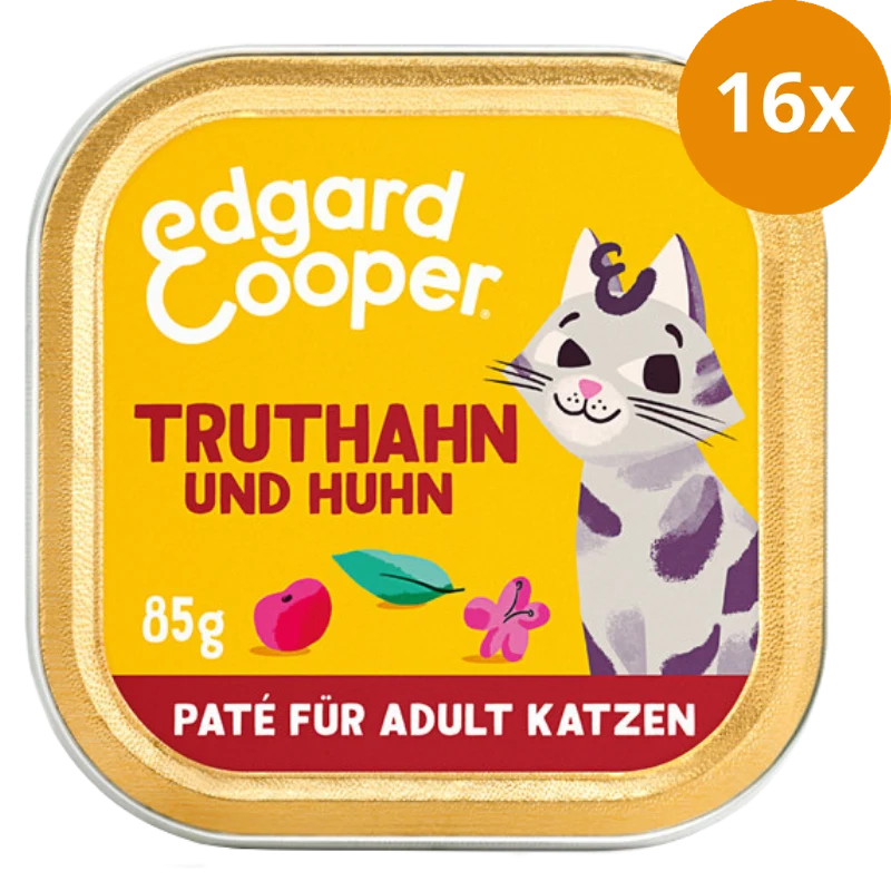 Edgard & Cooper Paté Adult Freilauftruthahn und Freilaufhuhn mit Cranberrys, Salbei und Baldrian 85g