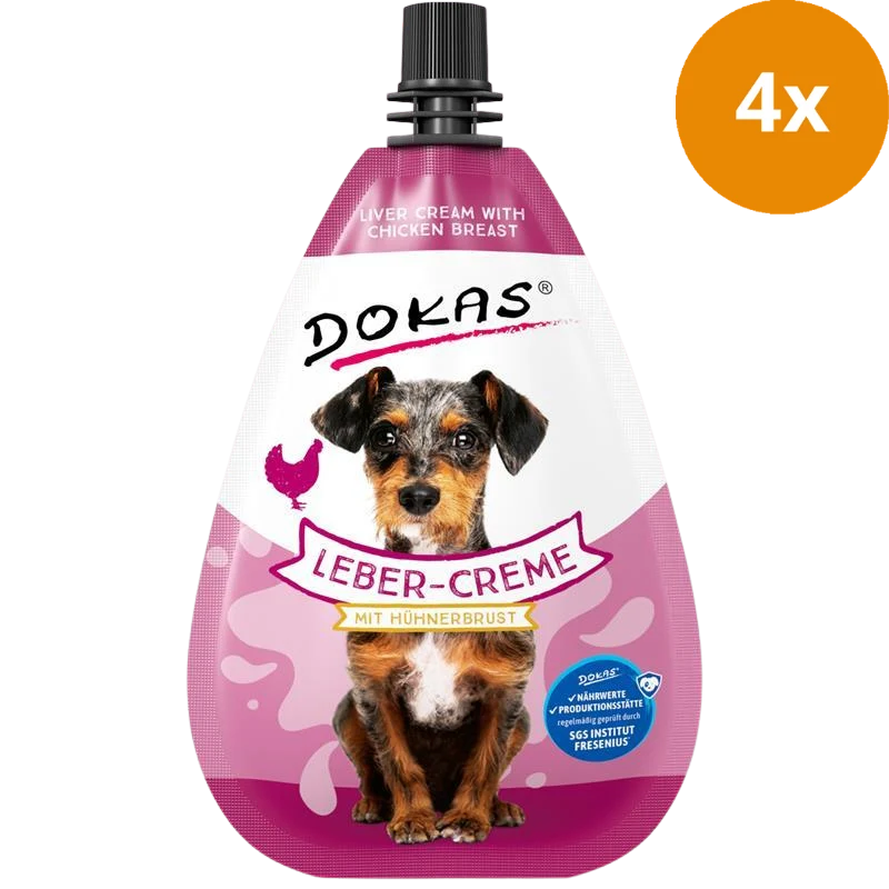 Dokas Dog Leber-Creme mit Hühnerbrust 85 g | Hundesnack