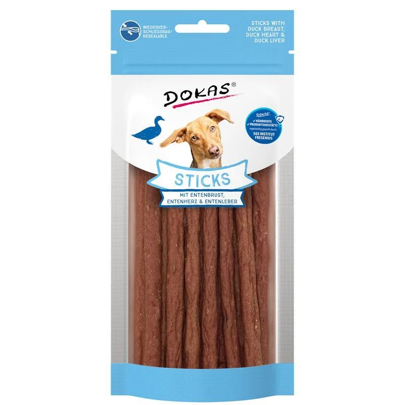Dokas Dog Sticks mit Entenbrust, Herz & Leber 60g
