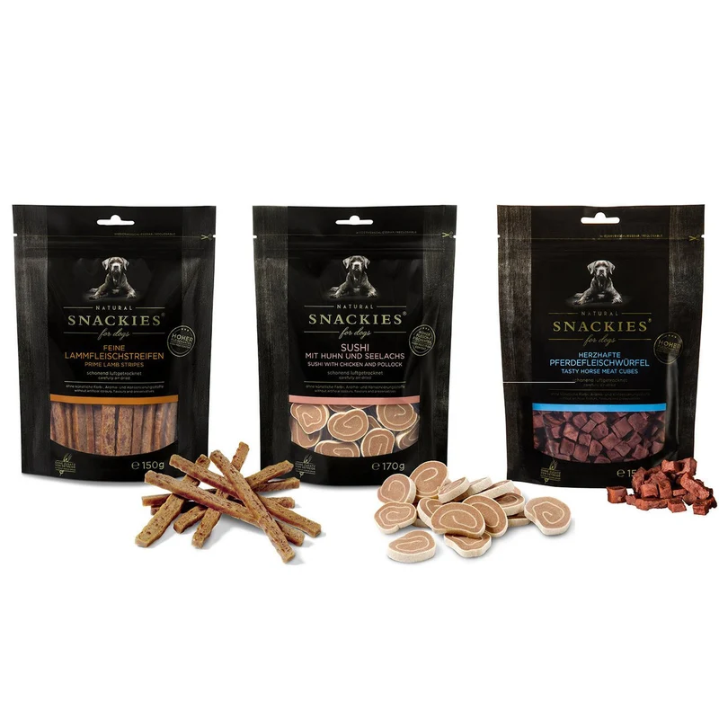 AKTION Snackies Probierpack – luftgetrocknete Hundesnacks