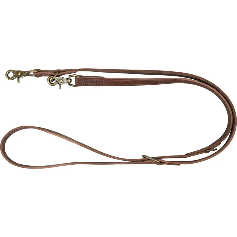 TRIXIE Rustic Fettleder-Verlängerungsleine Hund – 3-fach verstellbar, Trigger Snap Hook, 2 m