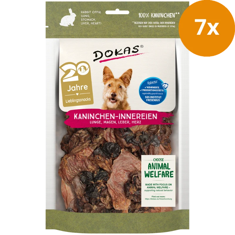 Dokas Dog Kaninchen-Innereien (Herz, Lunge, Magen, Leber) 100 g