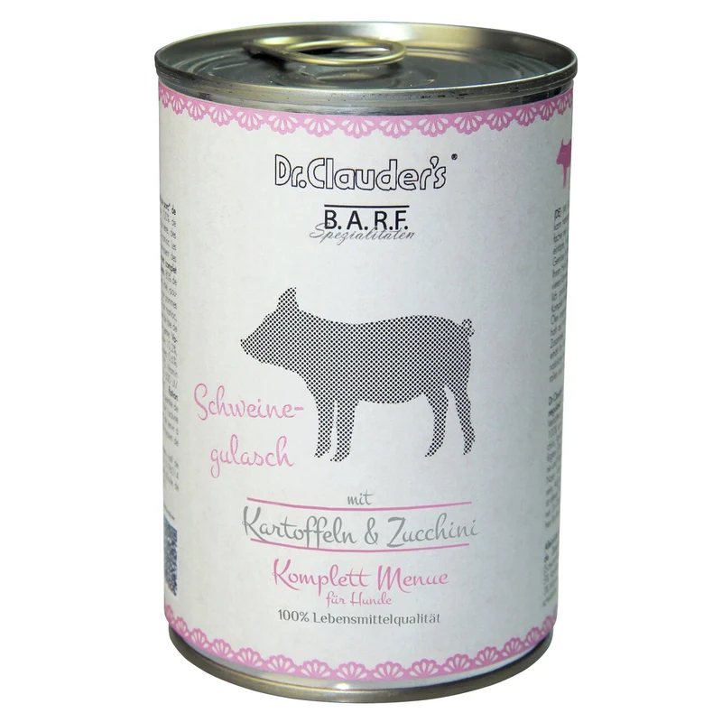 Dr. Clauders Barf Dog Komplettmenü Schweinegulasch