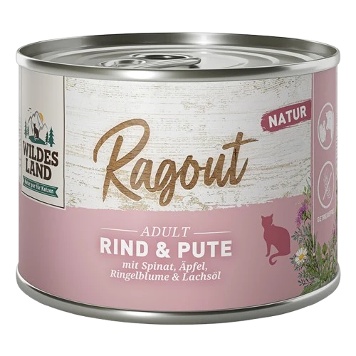 Wildes Land Ragout Rind & Pute mit Spinat