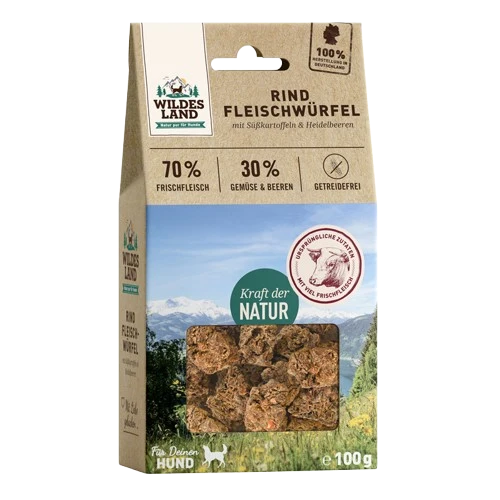 Wildes Land Rind Fleischwürfel 100 g